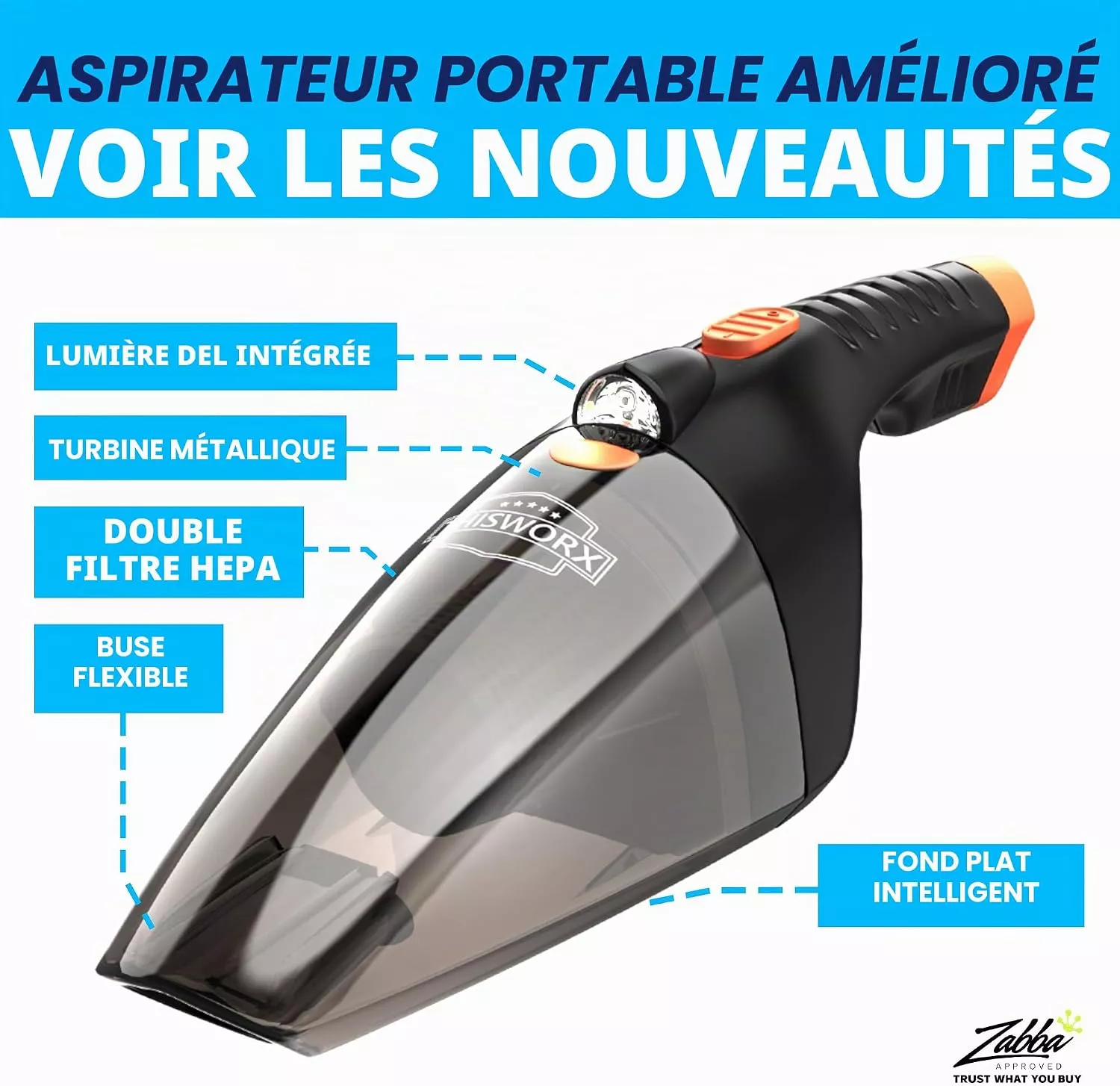 THIS WORX CAR VACUM Aspirateur Voiture ThisWorx 12V 110 W - 3