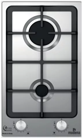 MTM931MIX Plaque Domino MODENA 30 cm Inox 2 Feux Gaz - 0