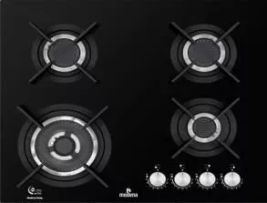 MTV9602MHBG Plaque de cuisson MODENA 60 cm Verre Noir 4 Feux G - 0