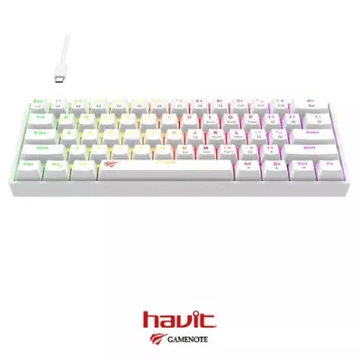 2100_CLAVI CLAVIER HAVIT MECANIQUE KB 881L RGB--WHITE - 0
