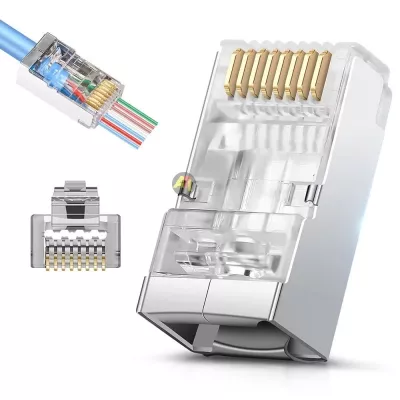2129_CONNE CONNECTEUR RJ45 METALLIQUE CAT6 PASS THROUGH - 0