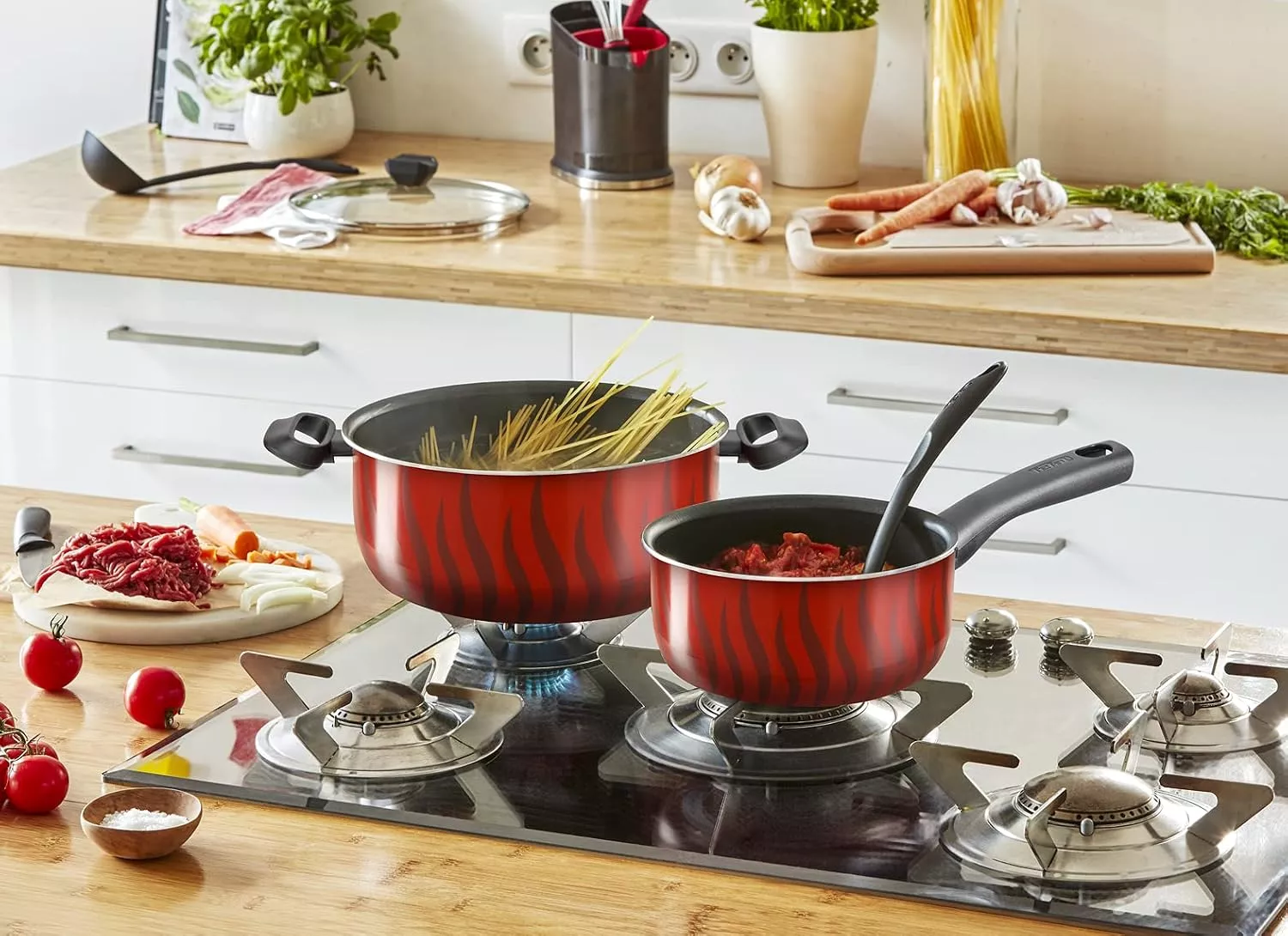 C3079383 Set de cuisine Tefal Tempo Flamme 14 pièces Rouge - 7