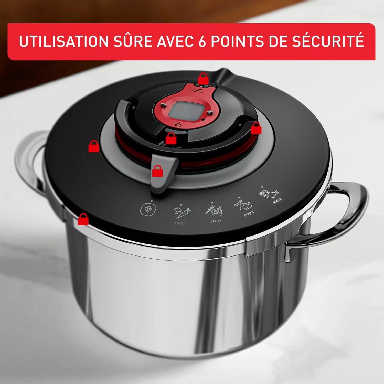 P4571400 Autocuiseur SEB Clipso Chef Expert 8 L Inox - 3