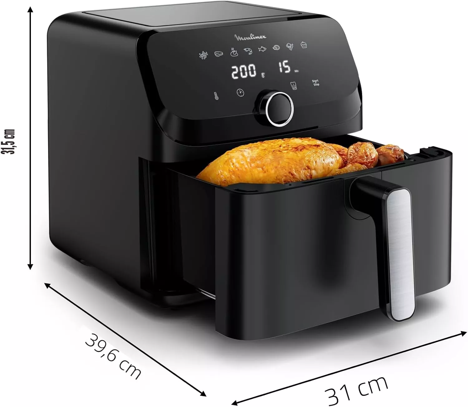 EZ8558F0 Air Fryer Moulinex Easy Fry Mega 7,5 L 8 Prog Noir - 7