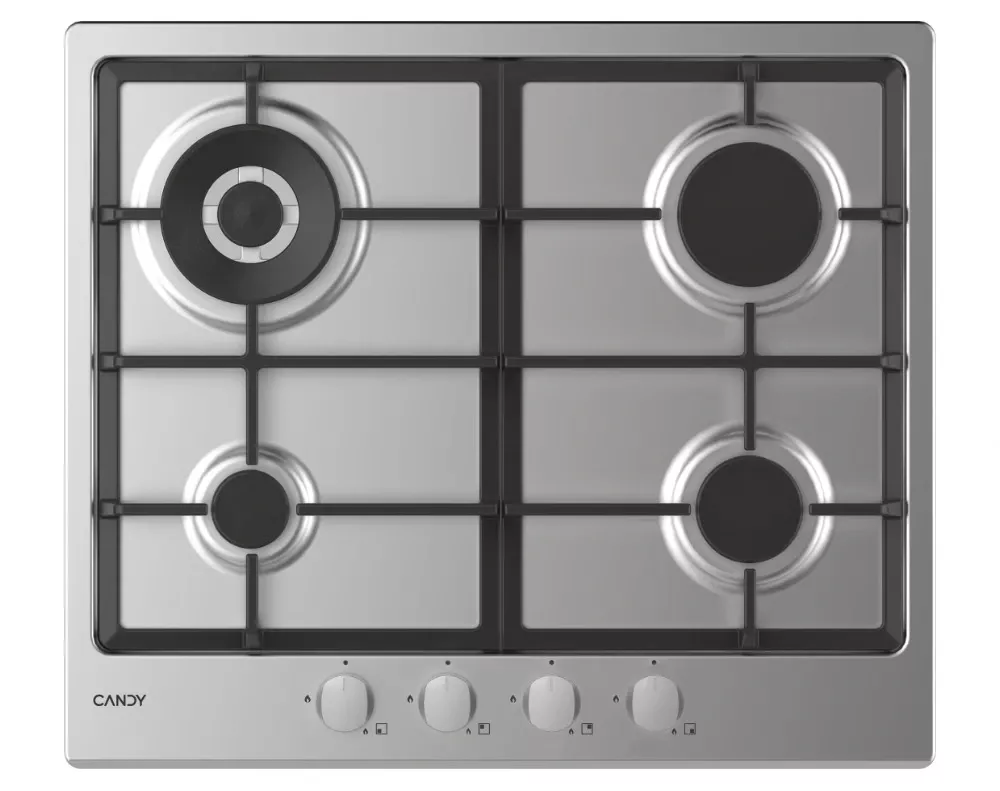 CHG6BR4WX Table de cuisson Candy 60 cm 4 feux Gaz Inox - 0