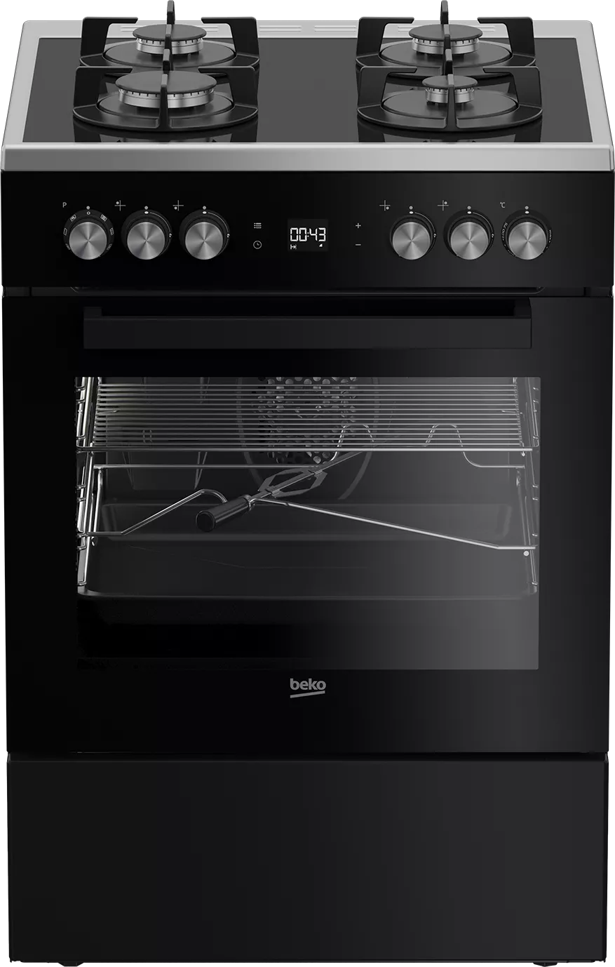 FSRT62310DBC Cuisinière Beko 4 Feux 60 cm Gaz Multifonction 72L - 0