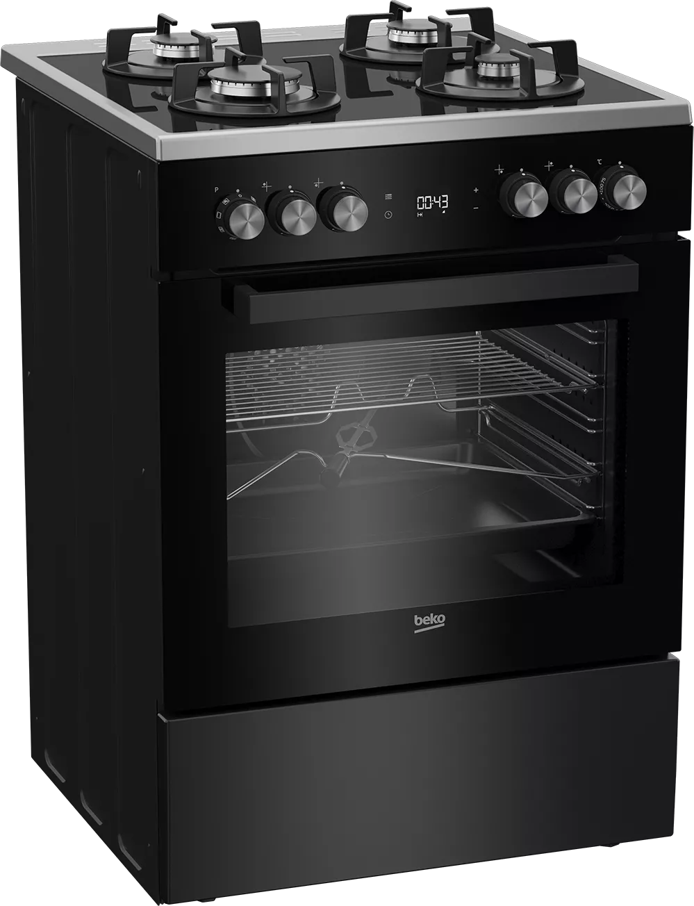 FSRT62310DBC Cuisinière Beko 4 Feux 60 cm Gaz Multifonction 72L - 1